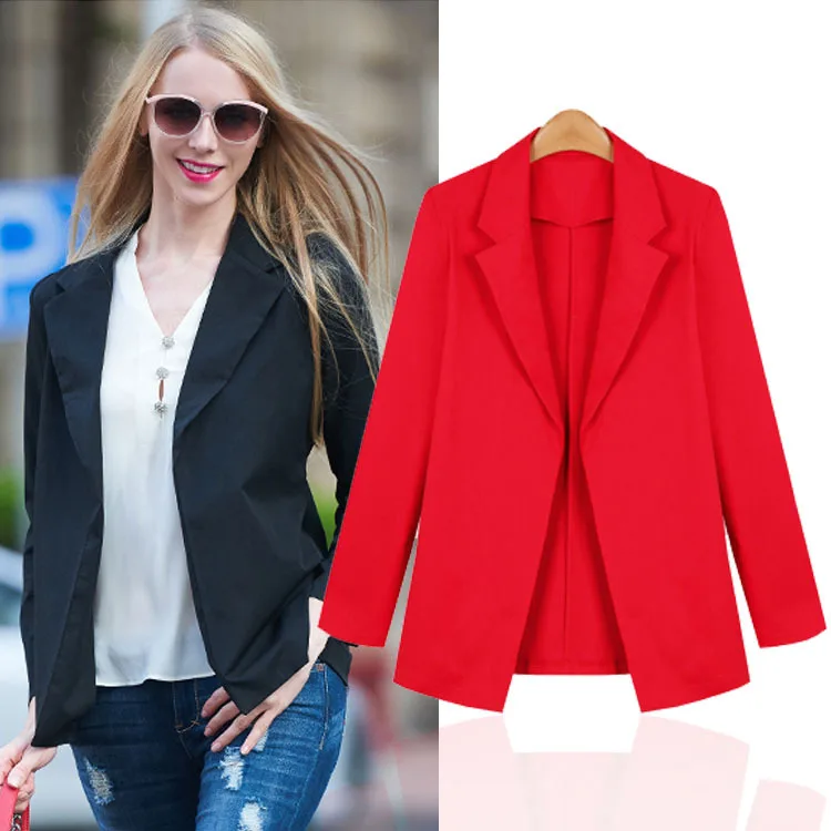female blazer office style plus size 6xl 5xl 2017 autumn black red red blazer plus size