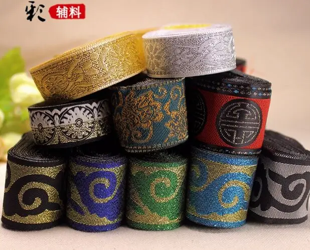 

5 yards/lot 2-3.5cm embroidery lace diy accessories trim ribbon fabric retro national clothes decoration lace waist band469