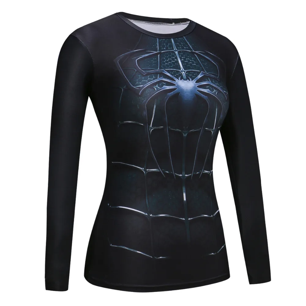 

2019 New 3D Long Sleeve Compression Shirt 3D Anime Superhero Superman Captain America T Shirt Tights Fitness WOMEN Tops & Tee