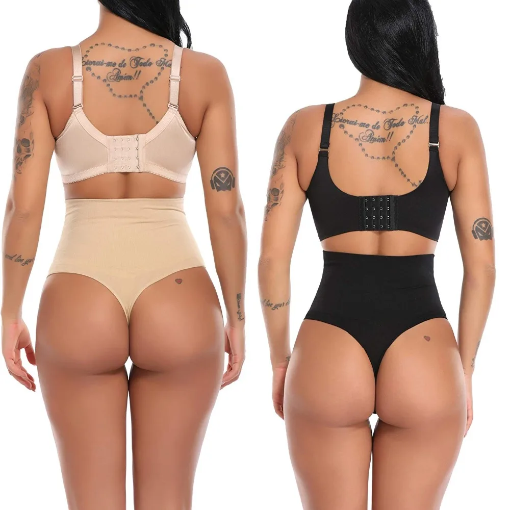 Women High Waist Trainer Tummy Slimming Control Waist Cincher Body Shaper Thong G-string Butt Lifter Seamless Panties