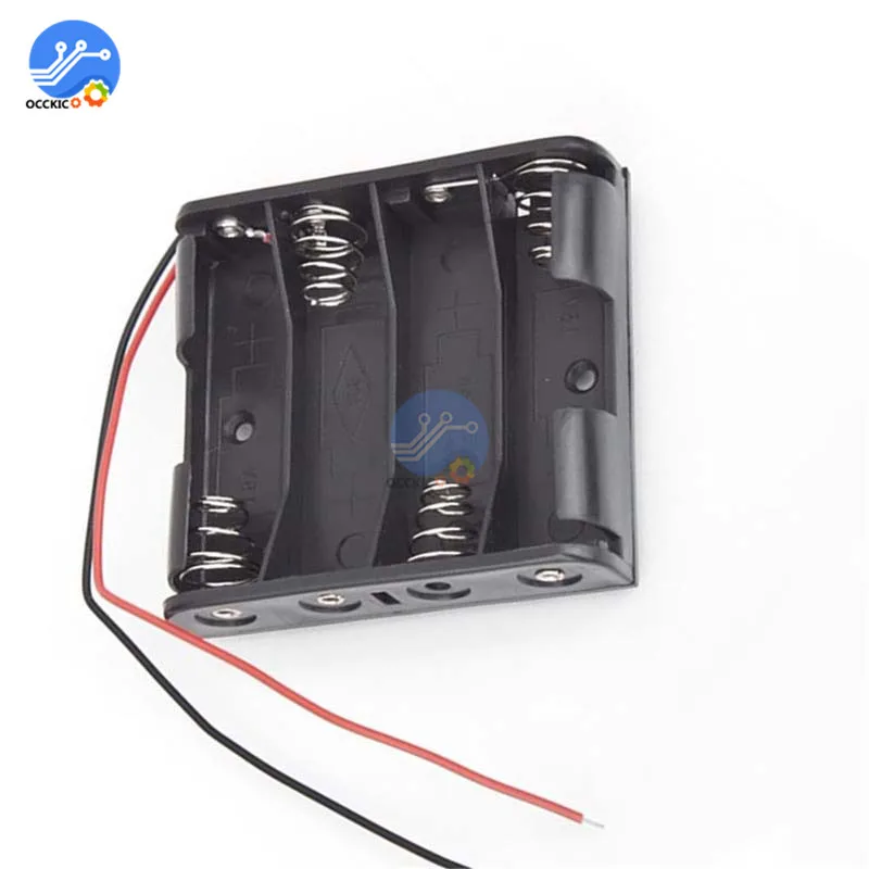 

5pc 4 Slots AA Battery Storage Box Case Holder Wire Leads With 4 Slots Container Bag DIY Batteries Charging Power Bank Organizer