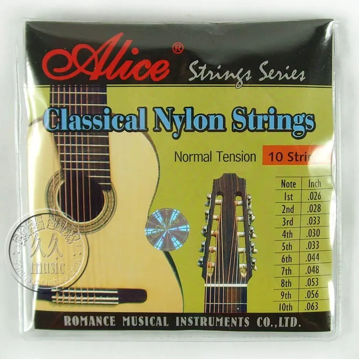 10 String Classical Guitar Strings Clear Nylon Nylon Core Coated Copper