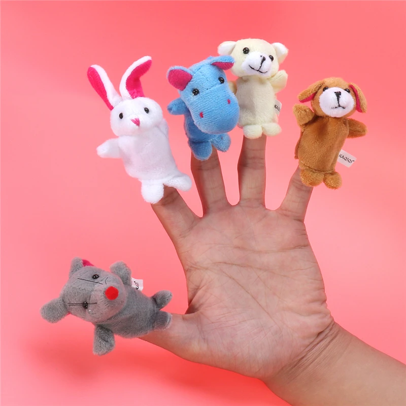 10PCS Farm Zoo Animal Finger Puppets Toys Boys Girls Babys Party Bag Filler NEW Kawaii Kids Stuffed Toys For Children Dolls