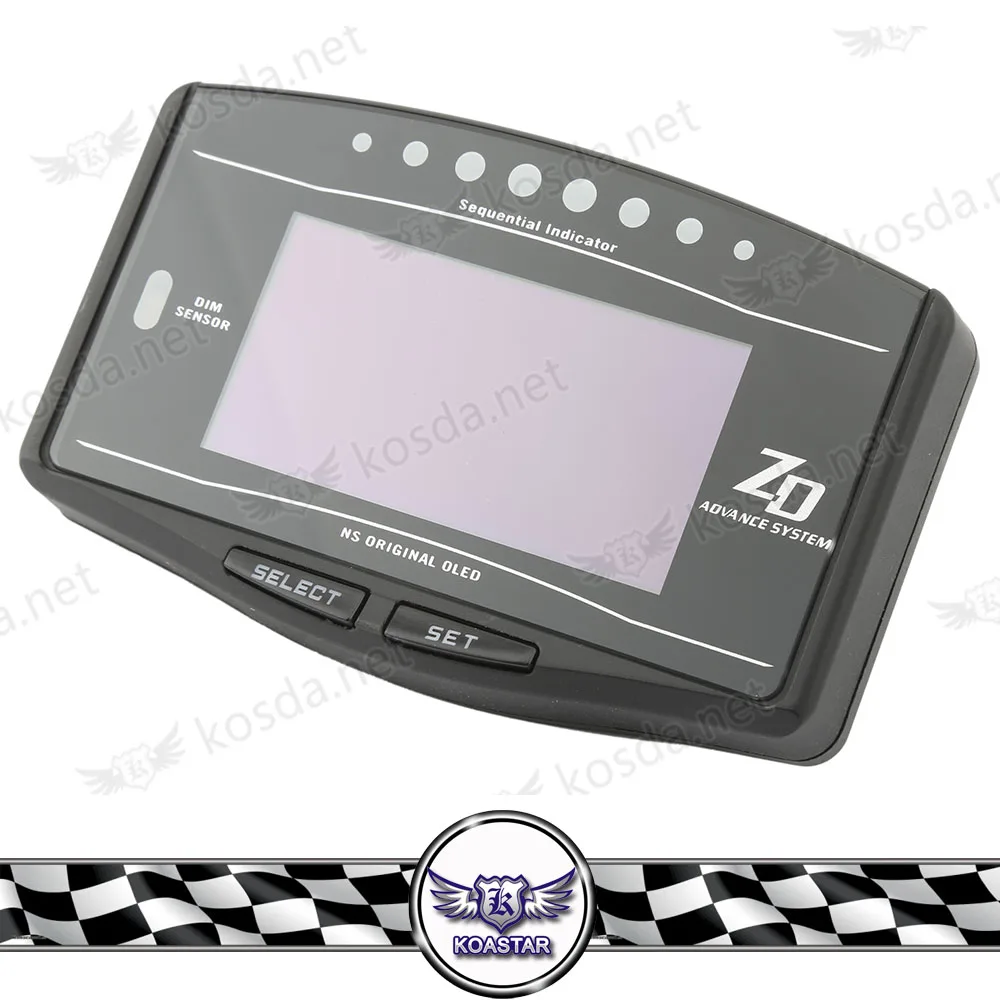 

7 Colors OLED Advance ZD Link Meter Gauge Meter Control Unit With Switch Black 10 In 1