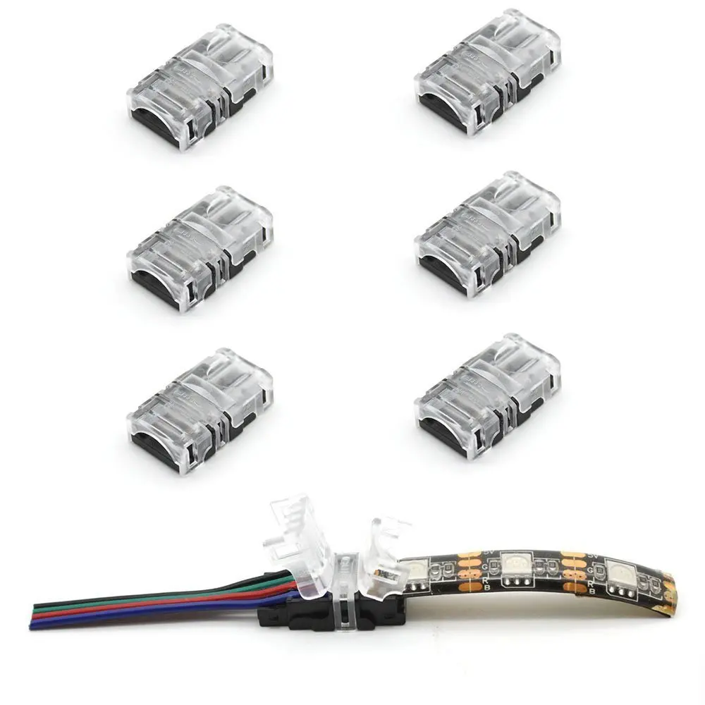 10 Pack RGB 4Pin LED Strip Connector for 10mm Waterproof 5050 Quick to Wire ST290 | Освещение