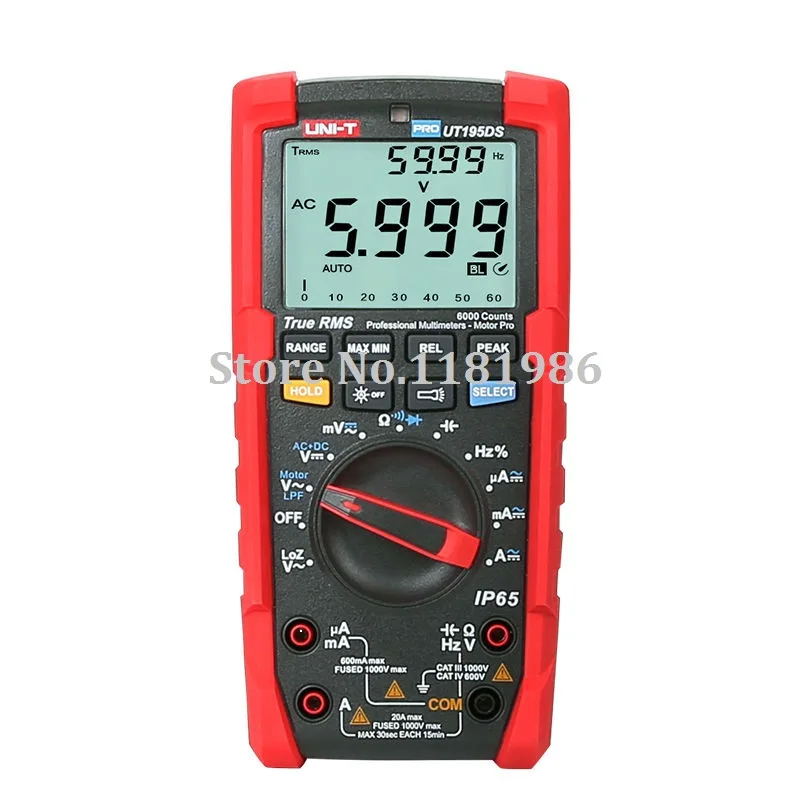 

UNI-T UT195DS Industrial Professional True RMS AC DC Digital Multimeter Flashlight / Low Pass Filter Test / LoZ Measurement