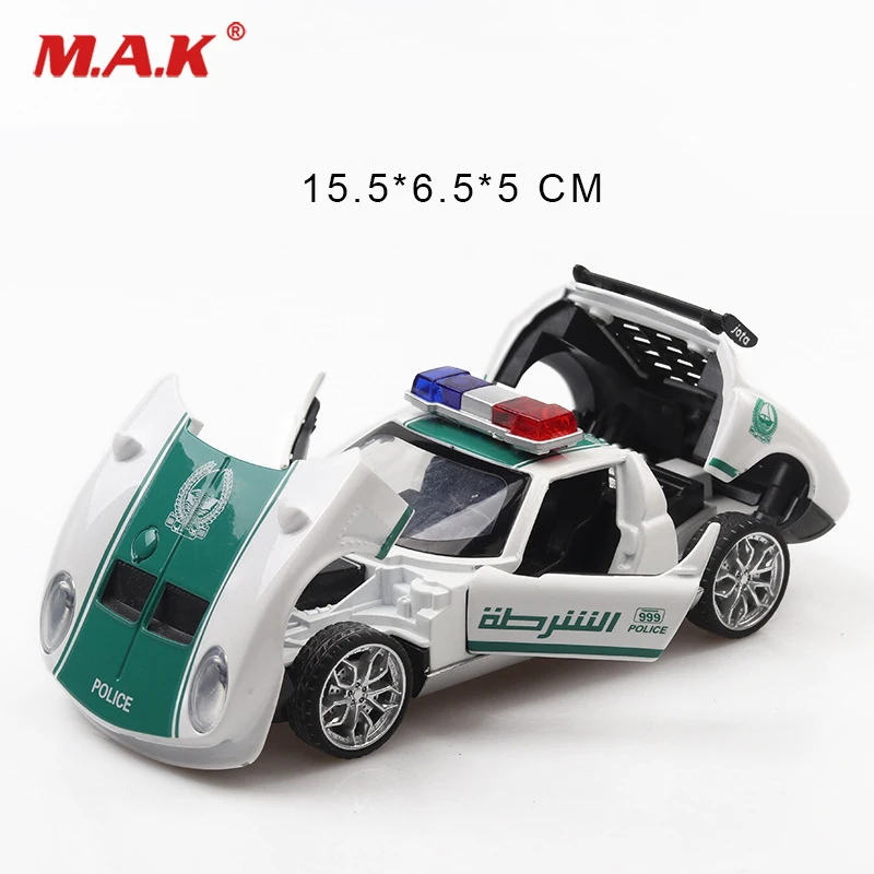 Дешевые детские игрушки из 1:32 сплава модель игрушечной машины Дубай Супер гоночный полицейский автомобиль четыре открывающиеся двери светильник/звук для детей мальчик