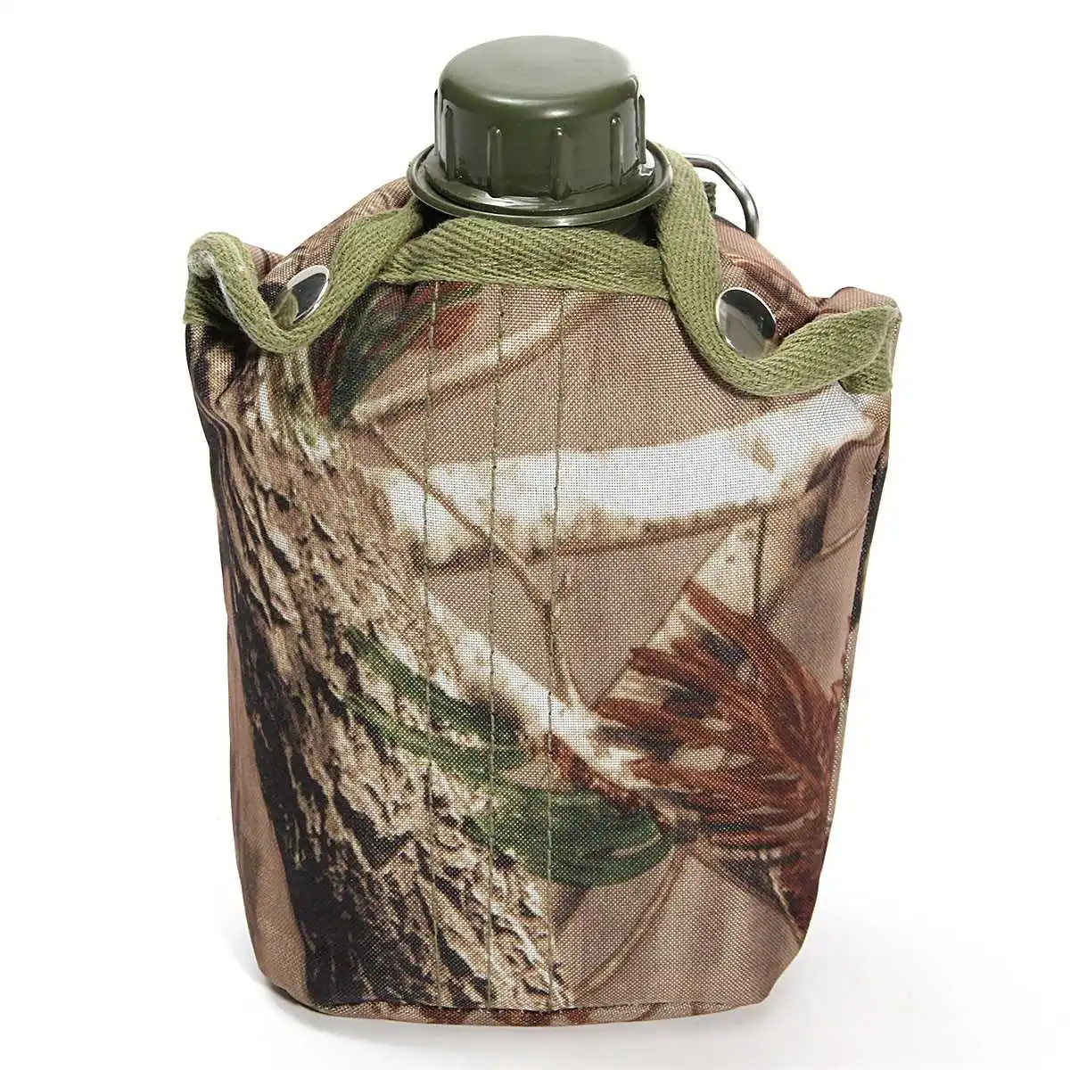 1 l Camping al aire libre senderismo ejército militar Cantee hidratación botella de agua supervivencia hervidor vajilla con bolsa de camuflaje al aire libre vajilla