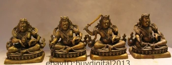 

Chinese Folk Myth Red Copper Bronze Four Heavenly Kings God warrior statue Set