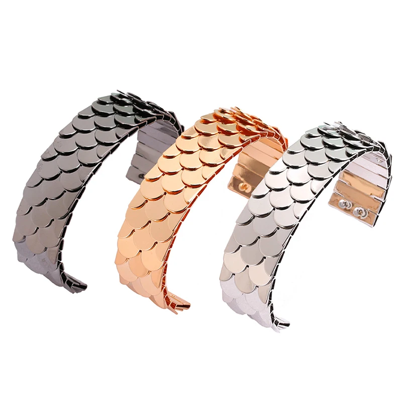 

New Simple Design Fish Scale Alloy Charm Bracelets 3 Color Fashion Bracelet Women Girls Jewelry Gifts Bangles pulseras mujer