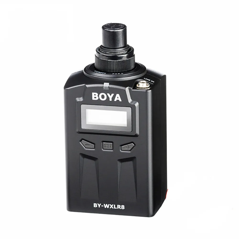 

BY-WXLR8 UHF Wireles Plug-on XLR Audio Transmitter with LCD Display for BY-WM8 BY-WM6 Wireless Lavalier Microphone