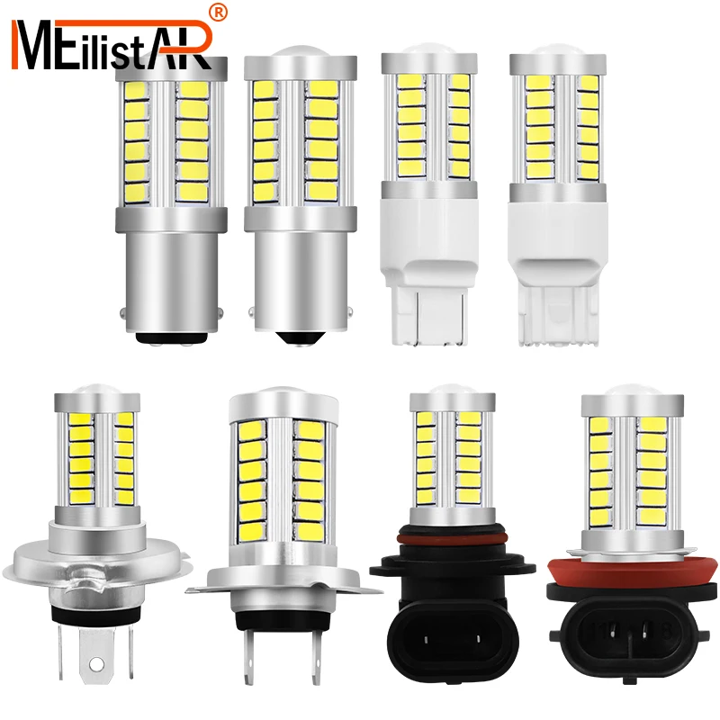 

High quality H4 H7 H8 H11 9005 9006 1156 1157 33SMD LED Auto Fog Lamp Car Bulb 6000K with LENS 5630 LED Chip 12V Car Styling