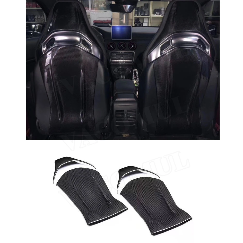 US $378.10 Carbon fiber Seat back Cover Trim Decoration Stickers For Mercedes Benz A45 CLA45 GLA45 C63 AMG C43 E63 201218 4PCsSet