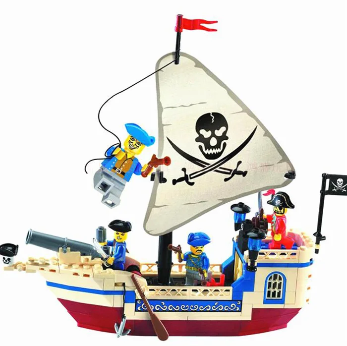 Enlighten New 188pcs Intellectual Assembling Toys Pirate Ship Building Bricks Blocks Sets Figures Minifigure compatible font
