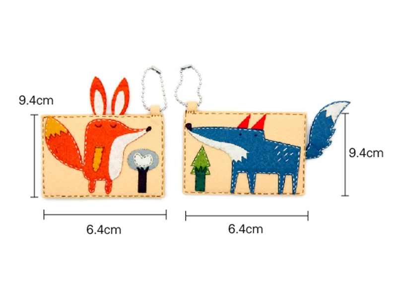 2 шт./компл. для самостоятельного изготовления орнамент для аппликации держатель для карт с милыми рисунками лисы, Стиль открытка "пара" держатель diy-войлочные поделки рукоделие для Теплые жизни