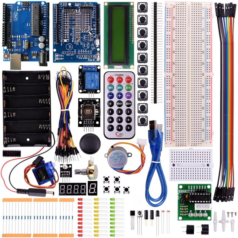 Uno R3 ЖК датчик двигателя AVR MCU супер Обучающие наборы для Arduino Бесплатная