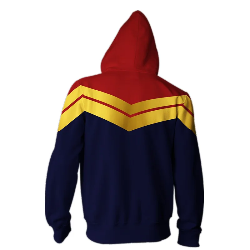 Captain Marvel Hoodie Avengers: Endgame Carol Danvers Sweatshirts Jacket Cosplay Costume Halloween Men Woman Top