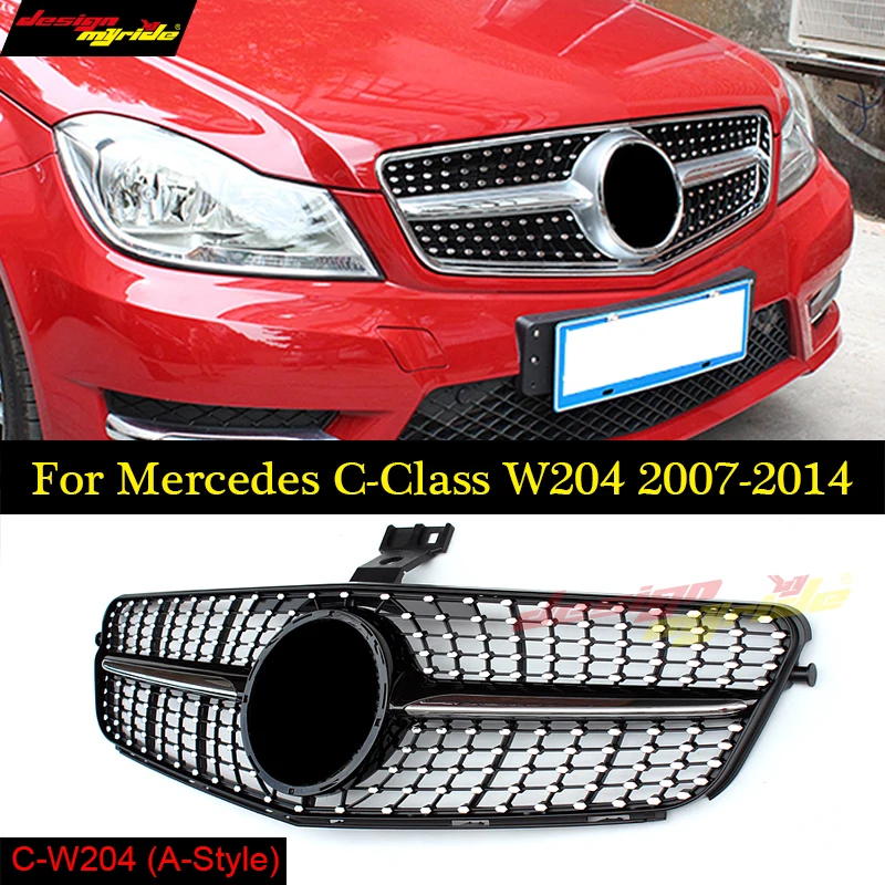 For Mercedes Benz W204 Diamond grille C180 C200 C250 C350 C400 C450