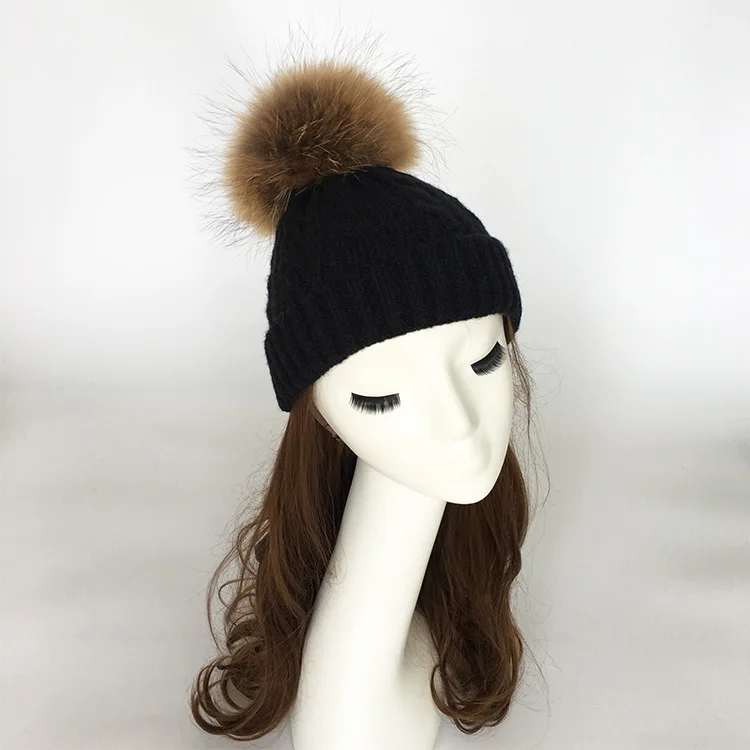 2018 Winter New Arrived Lady Pompom Hat Wool For Women's Cap Solid Color Hairball Casual Skullies Beanies ACI51 (5)