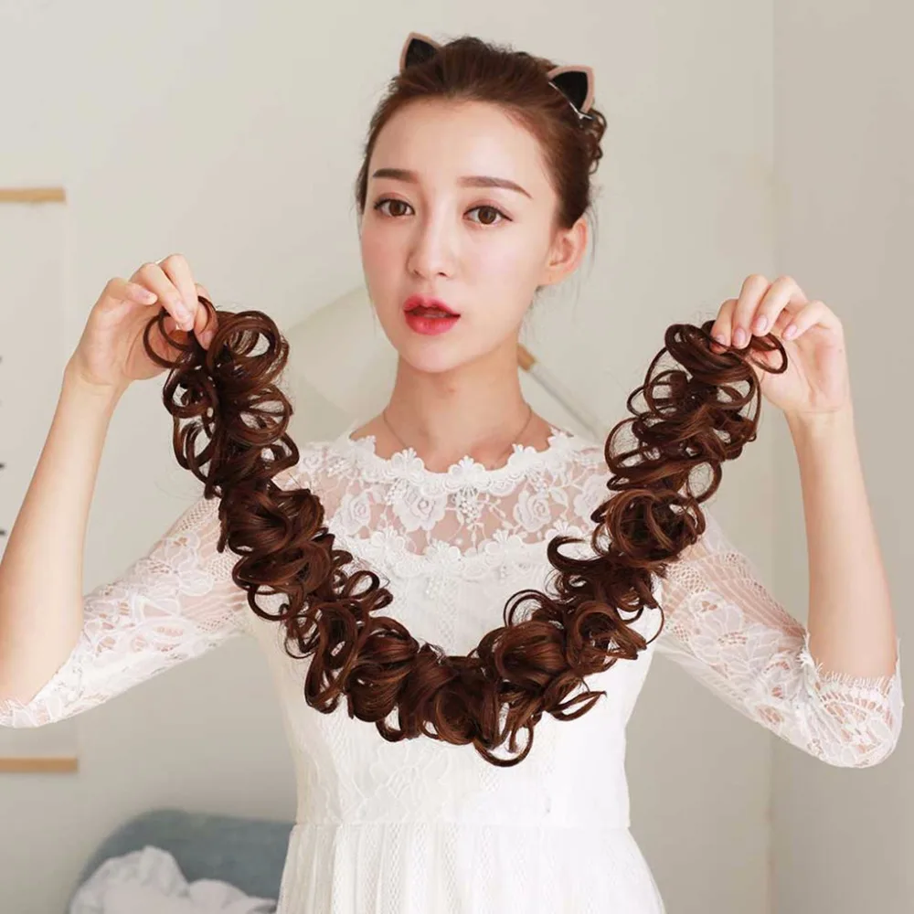 WTB Fashion Practical Flower hair extension DIY Chignon bun Hair