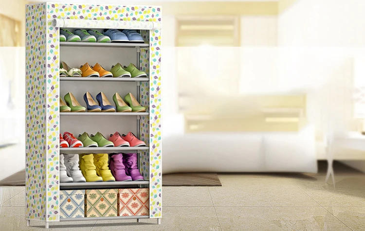 Сборочный металлический шкаф для хранения полки для обуви современный нетканый шкаф для дома Прихожая мебель пылезащитный Органайзер