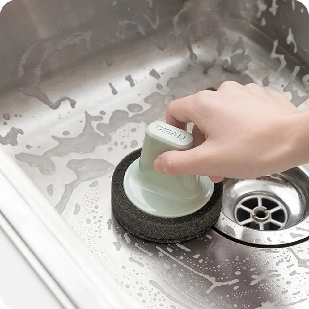 

Magic Handheld Cleaning Brushes Easy to Clean Bowl Pot Pan Scouring Pad Wash Brushes With Tray Kitchen Tool Supplies