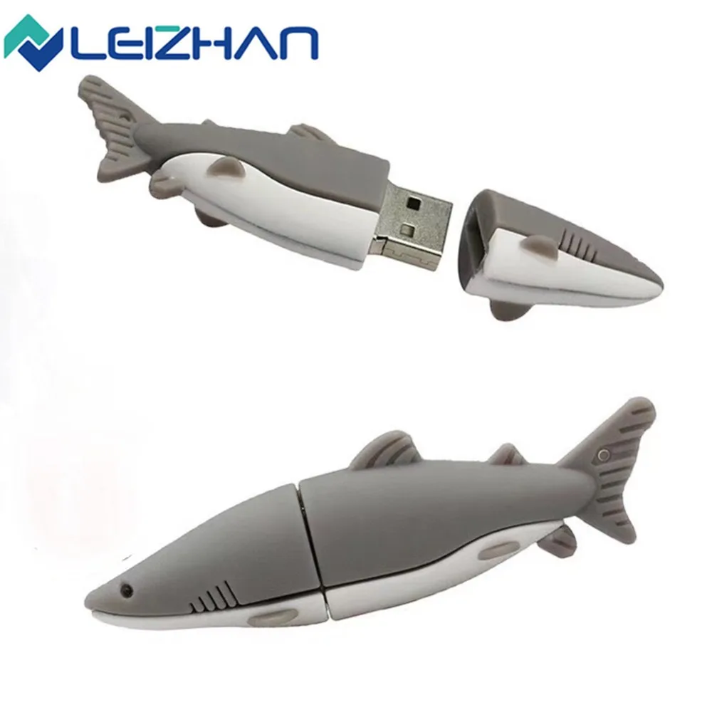 LEIZHAN usb флеш-накопитель в стиле акулы u-диск забавный pendrive с животными 64 ГБ 32 16 8 4