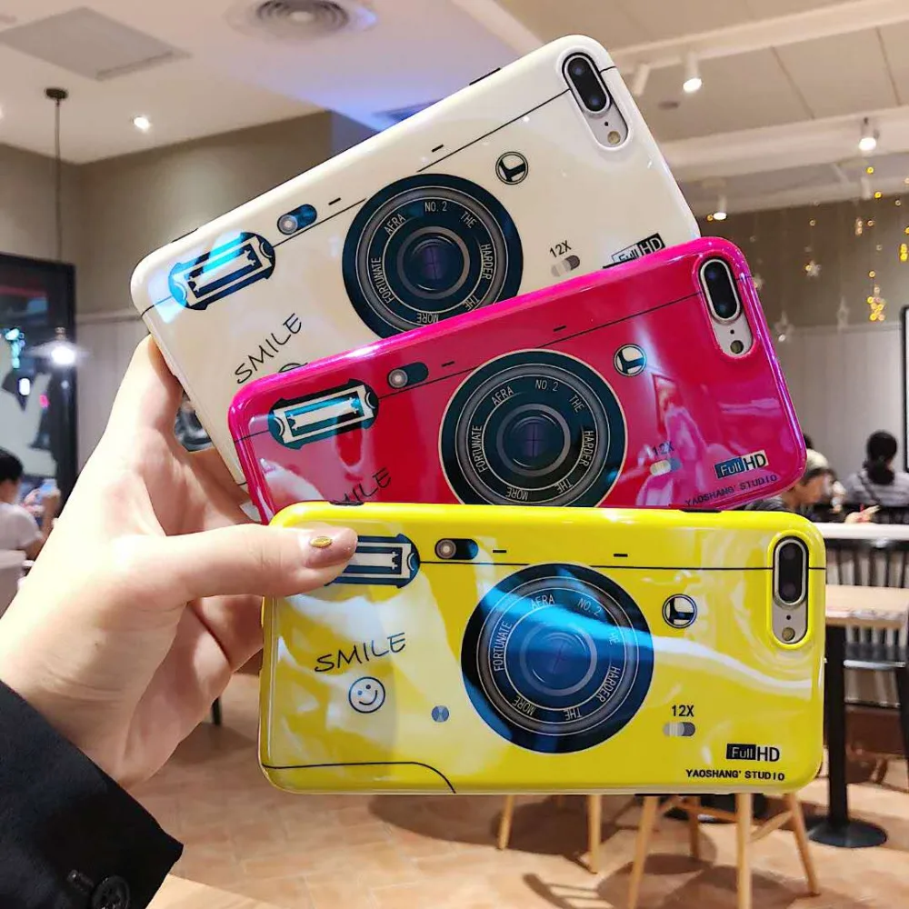 Zxtrby Phone Case For iPhone 6S 6 7 8 X XS Max Plus 10 Silicone Cute Camera Stand Holder Kickstand Soft Mobile back Cover |