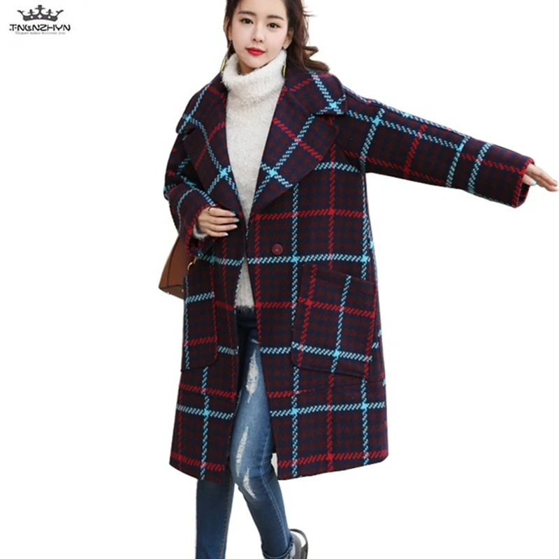 

2019 Autumn Winter Women Woolen Coat Thicken Large size Fashion Long Trench Wool Jacket Female Outerwear Casual Ladies Jackets