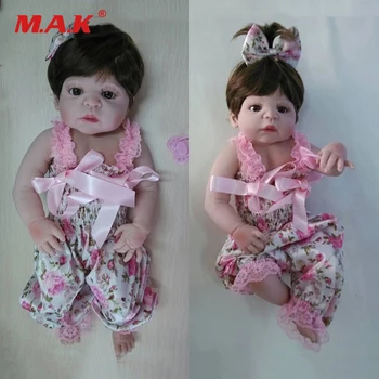 

55cm 22 inches Lifelike Full Body Silicone Girl Baby Dolls With Magnetic Bebe Reborn Dolls Realistic Model Kids Toys