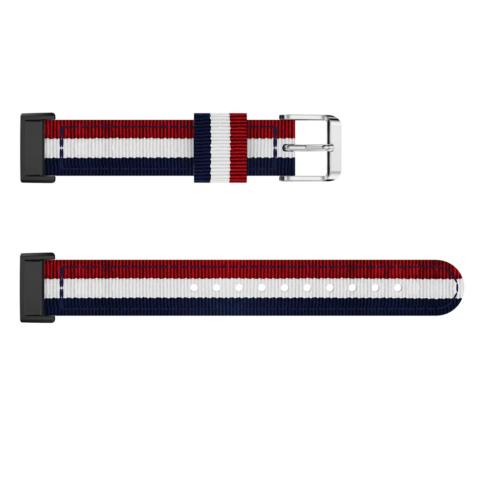 Плетеная холщовая ткань ремешок для Fitbit charge 3 Band Замена стабильный ремешок для charge3 браслет умный браслет Wirst - Цвет: Blue white red