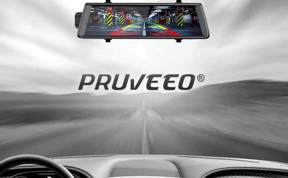 Pruveeo D700-Plus 10-дюймовая шпилька для Сенсорный экран резервного копирования Камера Dash Cam передние и задние двухканальный для автомобилей с заднего вида