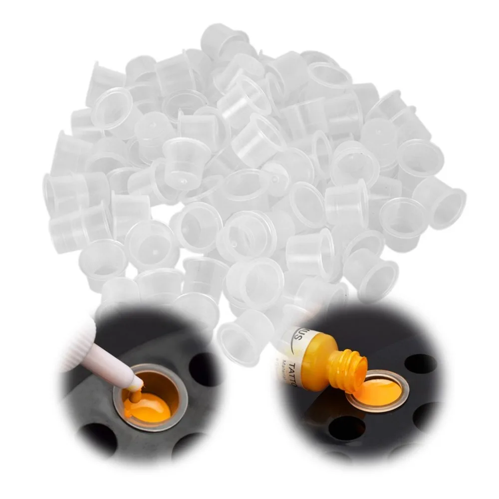 

100Pcs S/M/L Plastic Tattoo Ink Cups Caps Holder Supplies Tattoo Ink Cups 2018 NEW SELLING