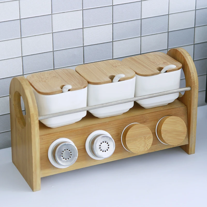 Креативная керамическая коробка для приправ для кухонных принадлежностей, резервуар для домашнего масла, соли, перца, комбинированный набо... Креативная керамическая коробка для приправ для кухонных принадлежностей, резервуар для домашнего масла, соли, перца, комбинированный набо...