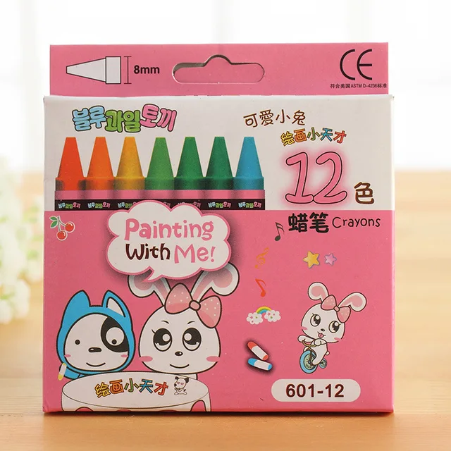 Lovely Animal Print Colorful Non Toxic Crayon Oil Painting Stick for