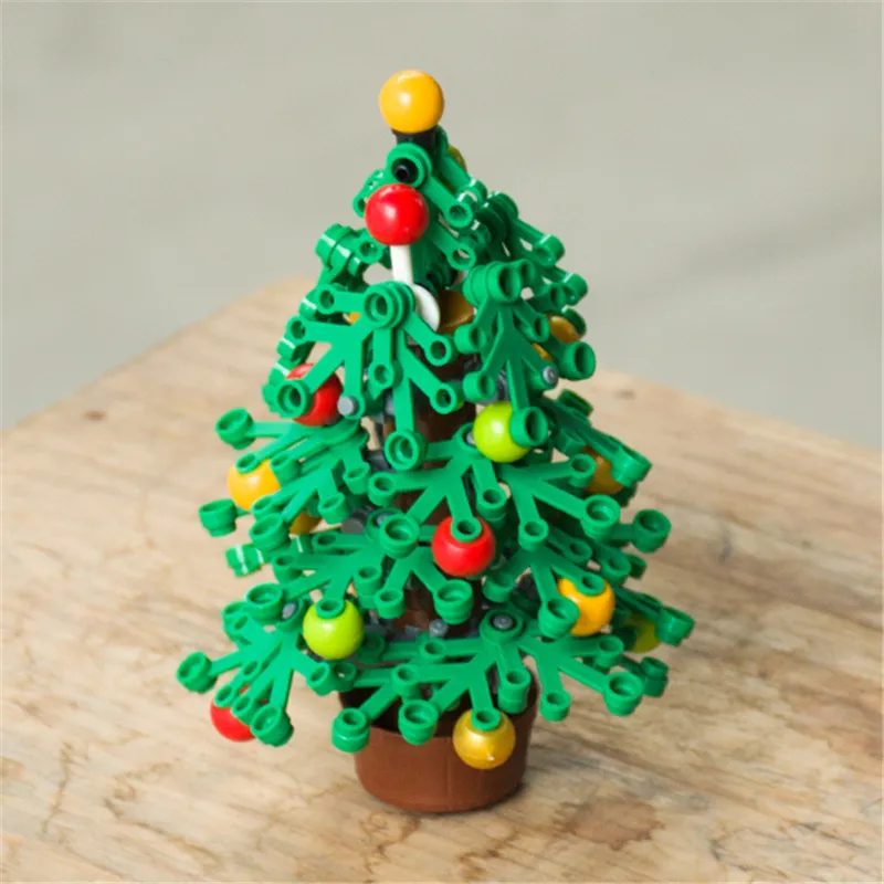 

Girl Series Winter Village Christmas Scene Christmas Tree Building Blocks Action For Children Model Toys Gift