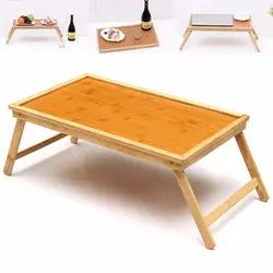 Складной Деревянный бамбуковый кровать лоток завтрак ноутбук стол чай сервировки Настольный штатив новый авто держатели для ноутбука