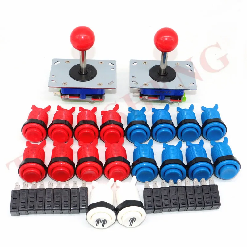 

DIY Arcade Game kit with 2PCS 2/4/8way Arcade zippyy Joystick and 18pcs 28mm American happ style Push Button 2 player sets