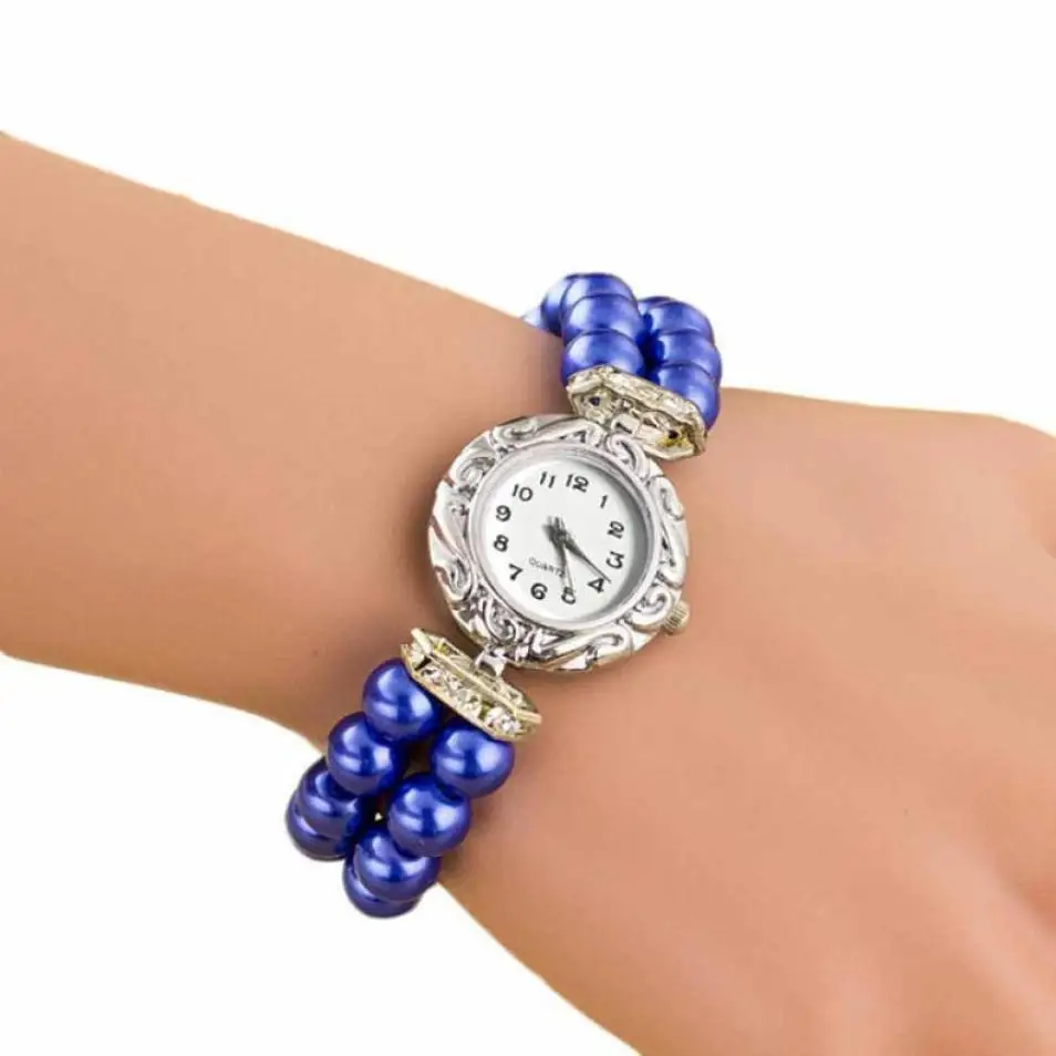 Timezone#25 модные брендовые женские часы Красивая Золотая жемчужина кварцевые часы браслет