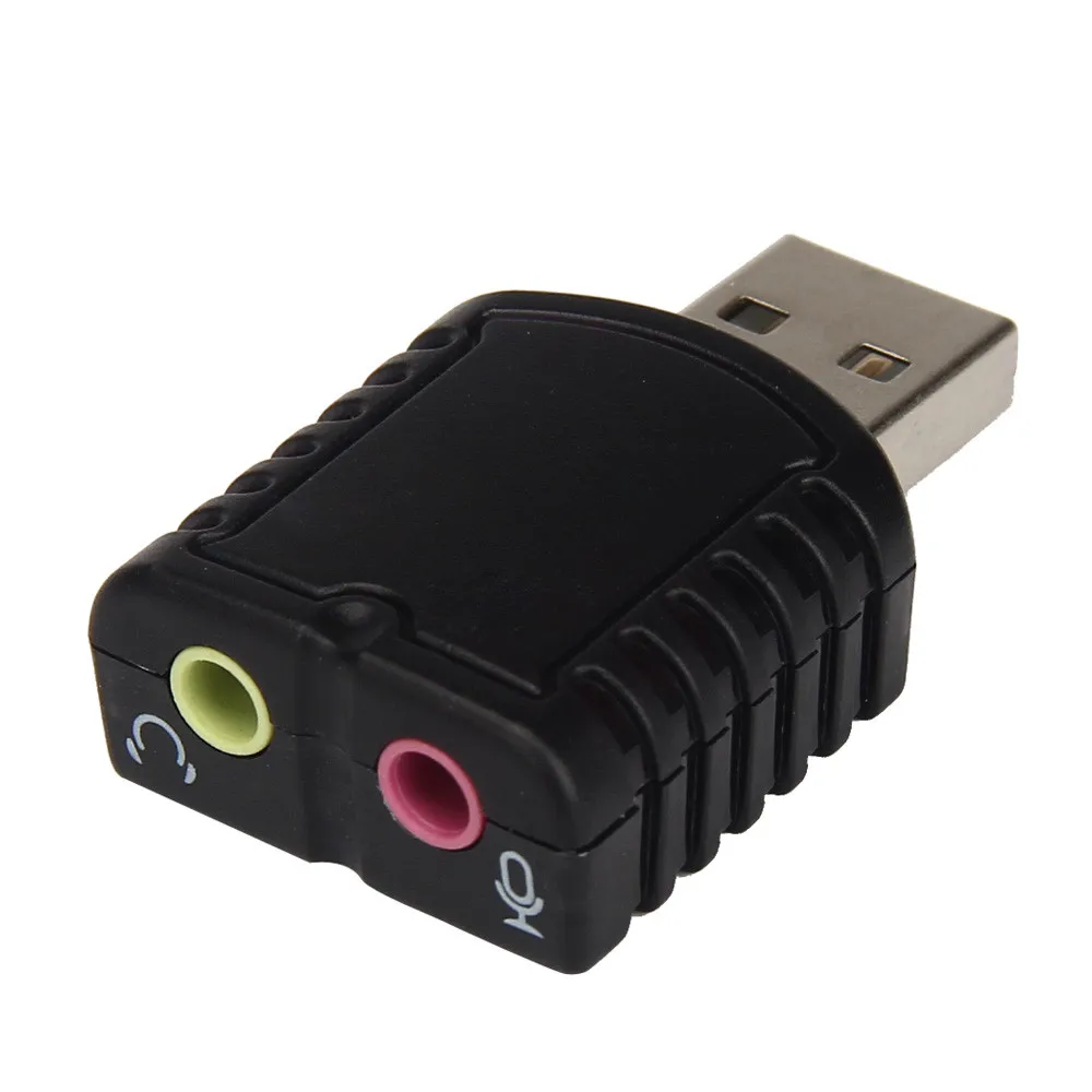 Портативный USB внешняя звуковая карта Микрофон Наушники стерео звуковой адаптер