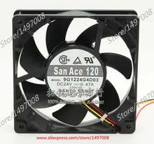 Free Shipping For Sanyo 9G1224G4D03 DC 24V 0.47A 3-wire 120mm, 120x120x25mm Server Square fan