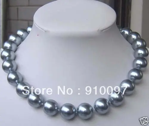 

>>>pretty gray south sea 12mm shell pearl necklace 18