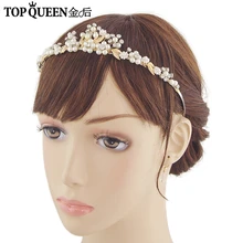 TOPQUEEN HP150 невесты свадебные украшения для волос с жемчугом и алмазная тиара свадебная корона с украшением в виде кристаллов; модные аксессуары