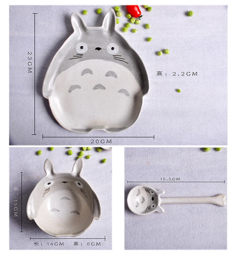Оригинальная 3D керамическая тарелка Totoro посуда миска ложка набор керамика