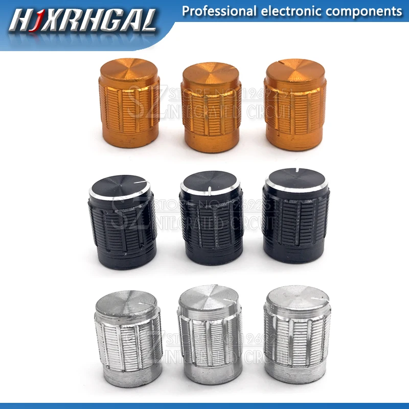 

10PCS aluminum alloy 13*17mm 15*17mm potentiometer 13*17 15*17 knob rotation switch volume control knob black silvery hjxrhgal