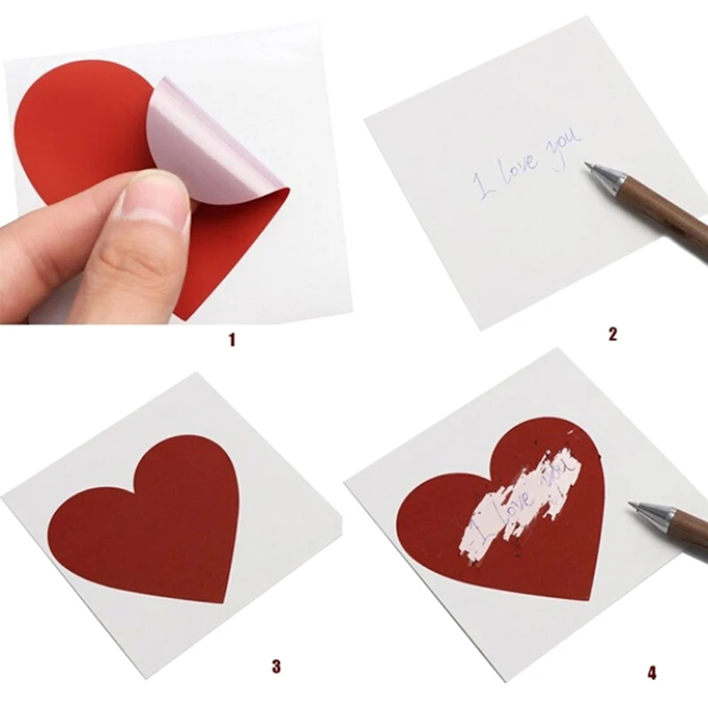 DIY открытки ко Дню Святого Валентина покрытие скретч карты сообщение скрытые