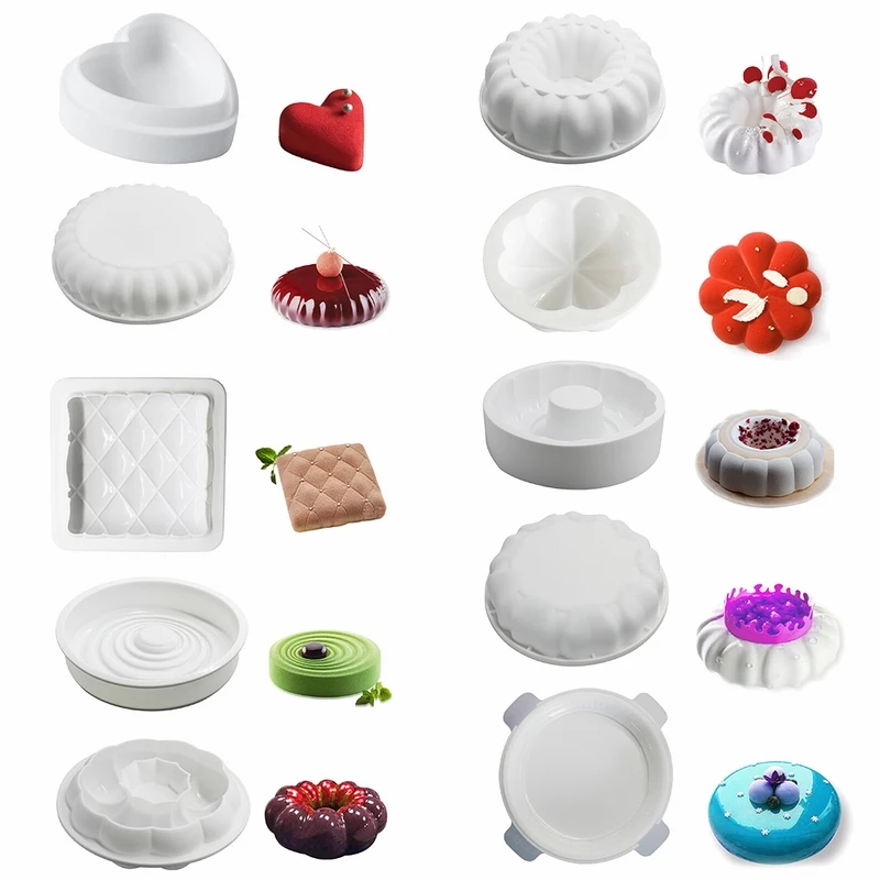 

Hoomall 3D Silicone Molds Kitchen Baking Tools For Cakes Chocolate Brownie Mousse Make Dessert Pan Pudding Cake Decorating Mold