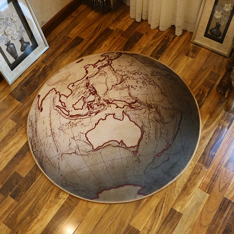 Мультяшный хлопковый круглый ковер для гостиной, спальни, ванной, дверной проем, прихожая, круглые коврики, ковер, нескользящий