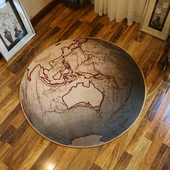 

Cartoon Cotton Round Carpet for Living Room Bedroom Bathroom Doorway Hallway Round Mats Carpet Non-slip