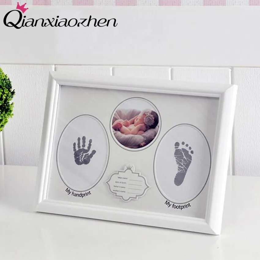 Qianxiaozhen Новорожденный ребенок DIY отпечаток руки отпечаток ноги фоторамка младенца рамка нетоксичные отпечатки пальцев чернильный коврик сувенир для детского душа